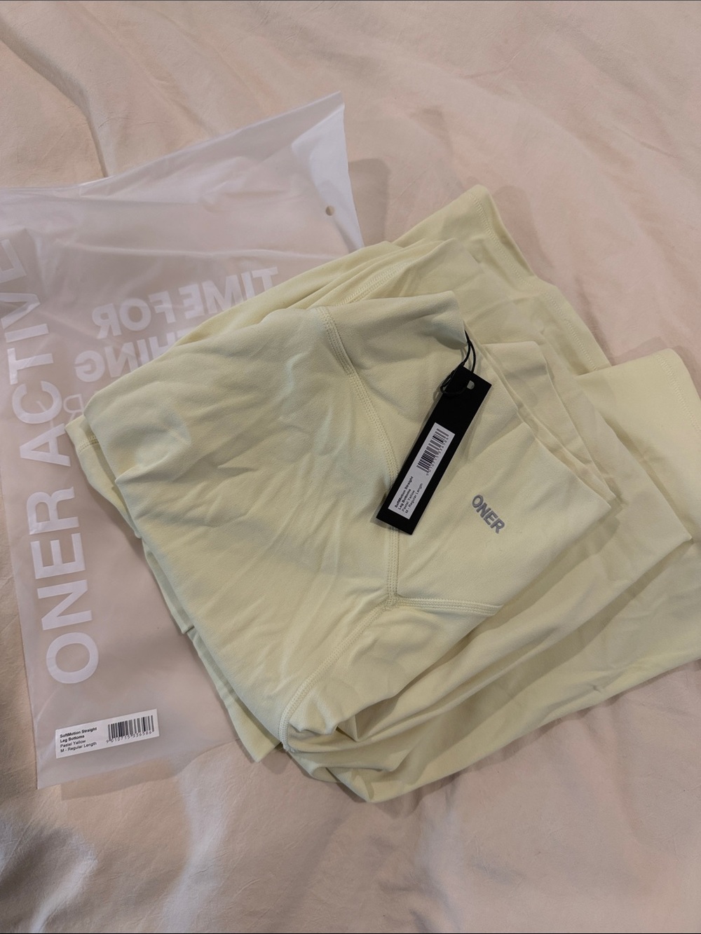 Oner Active Women's Straight Leg Jumpsuit Pant in Pastel Yellow